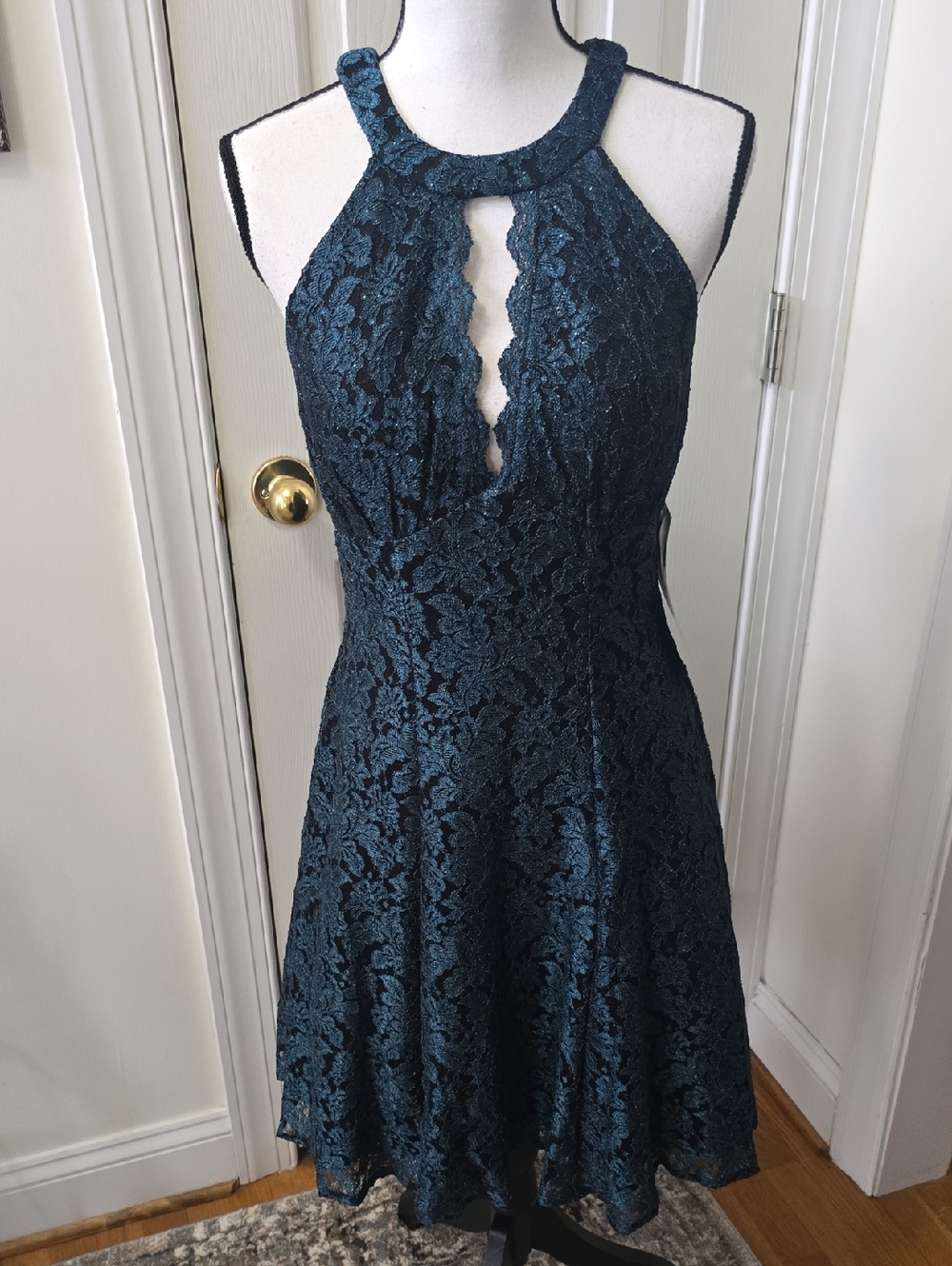 R & M COLLECTION BRAND WOMEN'S BLACK FANCY SLEEVELESS LACY PARTY DRESS SIZE 6
